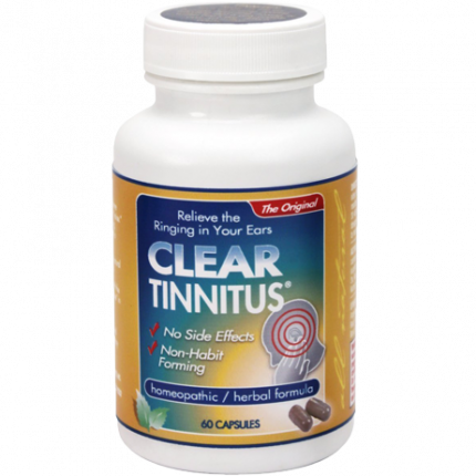 Clear Tinnitus Ringing Ear Relief 60 Capsules Homeopathic Herbal Formula